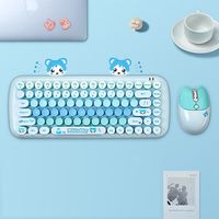 Ensemble clavier et souris sans fil mini slim, compact et silencieux, clavier et souris sans fil 2,4 G, design mignon pour ordinateur de bureau Windows, ordinateur portable