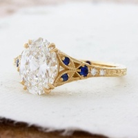 Bague de mariage en or massif 10K/14K/18K avec diamant de laboratoire ovale de 0,5 à 3 carats, sertie de pierres latérales en milgrain, certifiée IGI, clarté VVS, CVD/HPHT