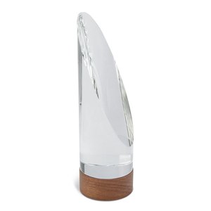 Trofeo de Cristal con Base de Madera de 7x23 cm, Gráficos Impresos con UV para Regalos de Ferias Comerciales o Regalos de Bienvenida, Hecho de Cristal y Papel - Product Image 2