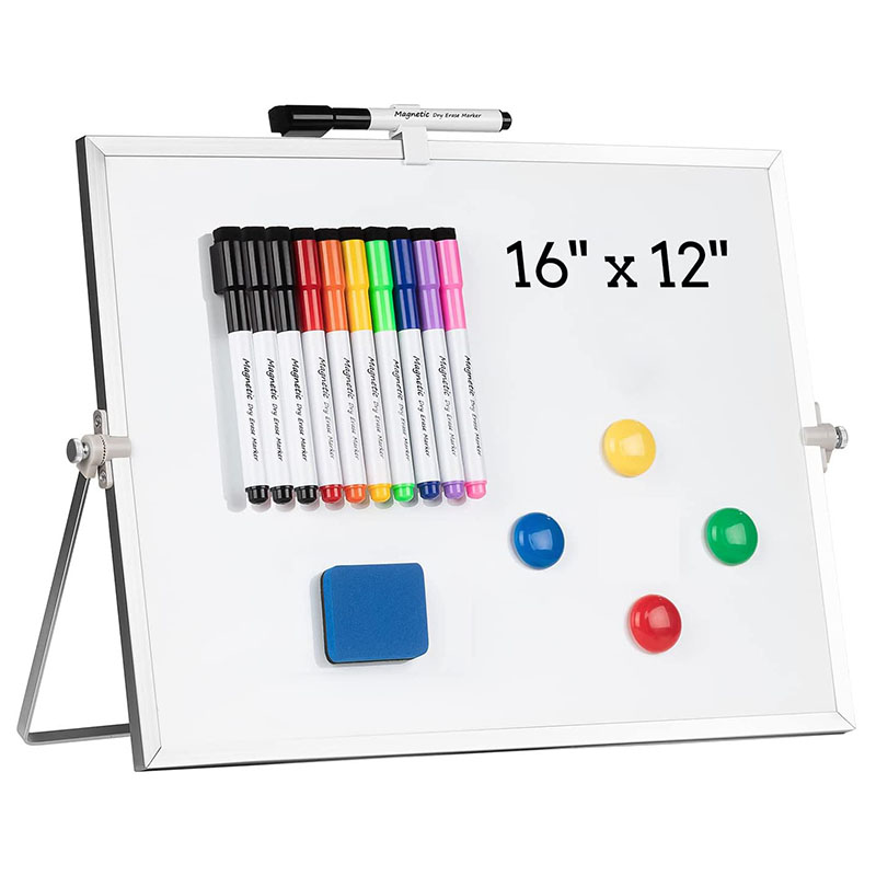 Double Sided Aluminum Framed Portable Desktop White Board Kids Magnetic Dry Erase Foldable Whiteboard for Home School