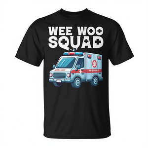 T-shirt promotionnel Wee Woo Squad Ambulance pour adulte, unisexe, col rond, manches courtes - Product Image 2