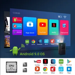 Projetor portátil Android Smart WIFI Pico 4K 3D DLP para Smartphone Tablet PC, Home Theater, portátil, com bolso