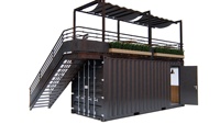 Conteneur Mobile pour café, bar et restaurant, préfabriqués et extensibles, expédition de 20 pieds
