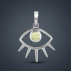 Pendentif classique en argent sterling 925 de haute qualité avec pierre précieuse ronde en quartz citron naturel - Product Image 3