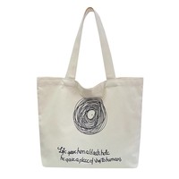 Sac fourre-tout en toile à bandoulière grande capacité, minimaliste et artistique, avec fermeture éclair, personnalisable pour femme, design lettres écologique sur mesure