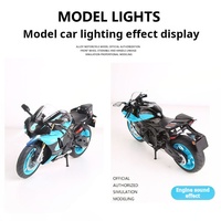 Modèle de moto en métal moulé sous pression à l'échelle 1:9 R1M - Véhicules à piles au lithium avec effets sonores et lumineux - Cadeau pour enfants