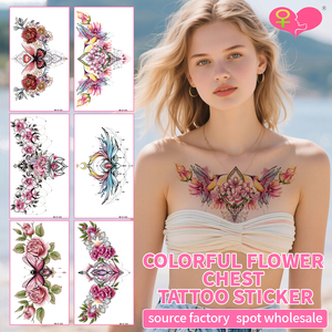 Pegatina de <span class=keywords><strong>Tatuaje</strong></span> Temporal Personalizada <span class=keywords><strong>para</strong></span> Mujer, <span class=keywords><strong>para</strong></span> Cubrir Cicatrices en Brazo o Pecho, con Diseño de Mariposa y Flor - Product Image 1