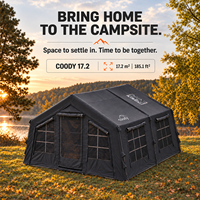 Tente gonflable Coody Familia 17.2 Air - Noire, pour le camping en famille, quatre saisons, durable, portable, pour l'extérieur