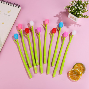 Bolígrafo de diseño creativo de flor de tulipán simulado con estilo floral único para estudiantes escritura diaria y uso de oficina para firmas - Product Image 2