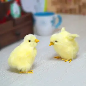 Nuovo realistico peluche piccola figurina di pulcino realistico peloso animale giocattolo simulato pollo suono fotografia puntelli decorazione di pollo