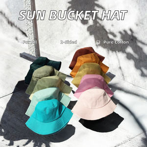 Sombrero de Pescador de Algodón Liso de Doble Cara para Verano, Gorra Reversible con Logotipo Personalizado Bordado para Hombres y Mujeres, para Actividades al Aire Libre - Product Image 3