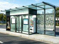 Parada de Autobús Prefabricada con Sistema de Aire Acondicionado, Sillas de Espera, Máquina Expendedora, Software de Gestión y Baño Público Incluido