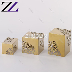 Khách sạn phục vụ vàng thép không gỉ bên món tráng miệng bát salad hiển thị đứng Vàng Tự chọn thiết lập hiển thị <span class=keywords><strong>Rack</strong></span> cho tự chọn truy cập - Product Image 6