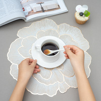 Nouveau 2025 – Tapis de table polyvalent en PVC style nordique, doré à chaud, 38 cm – Sous-verre anti-brûlure, support à fruits, tapis pour vase