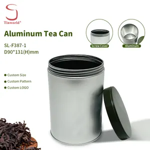 Customized Design Food Storage Container Round Metal Box Packaging Empty Aluminum Coffee Tea Tin Can For Tea