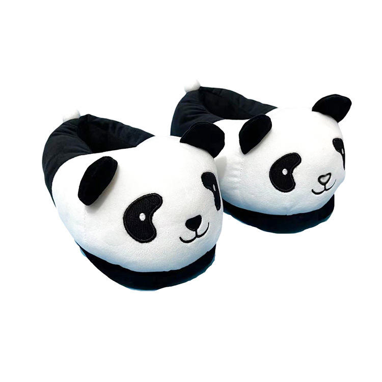 Cartoon Panda Fat slippers Winter Indoor Warm Couple Cute Plush Floor Shoes