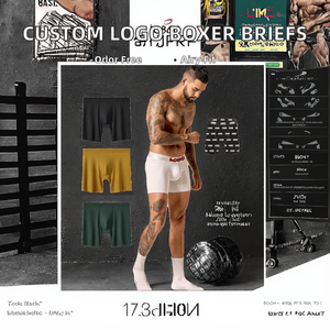 Caleçons Boxers Tricotés Mi-Hauts Personnalisables avec Logo, en Modal et Spandex Respirant, Anti-Bactériens pour Hommes, Idéaux pour la Gym et le Quotidien - Product Image 2