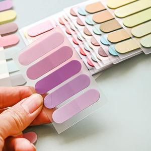 Aneka warna Semi lingkaran gradien hewan peliharaan merekat sendiri catatan tempel gaya transparan esensial sekolah untuk penggunaan kantor sekolah - Product Image 4