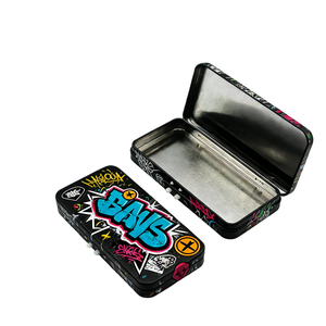 Boîtes en fer blanc personnalisées résistantes aux enfants avec fermetures à bouton anti-enfants Emballage pour bonbons à la menthe <span class=keywords><strong>Cigarette</strong></span> - Product Image 1