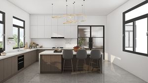 Mueble de Cocina Contemporáneo de Madera con Diseño Gratuito en 48 Horas, Gabinete de Cocina de Madera Contrachapada, Isla de Almacenamiento para Cocina de Apartamento - Product Image 3