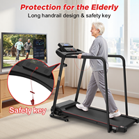 Tapis roulant électrique pliable pour personnes âgées, usage domestique, affichage LED de la fréquence cardiaque, moteur 2,5 CV - Équipement d'exercice professionnel