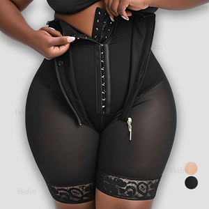 Bragas de compresión firmes para mujer, bragas con control de barriga, faja ajustable para levantar los glúteos, entrenador de cintura, pantalones cortos ajustados con cremallera dorada - Product Image 1