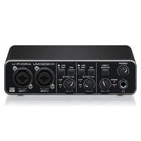 Interfaz de Audio USB UMC202 2x2 con Alimentación Phantom de 48V, Preamplificadores MIDAS, 24 Bits, 192 kHz, para Grabación en Estudio Casero y Podcast
