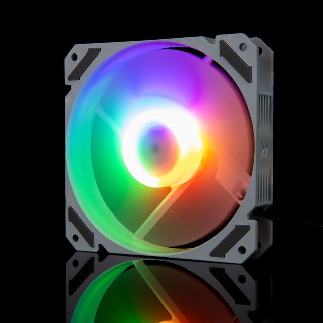 White Frame 12025ARGB PWM Chassis CPU Radiator Fan with Intelligent Temperature Control Cool Style Ball Plastic Computer Cooling