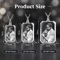 Collier pendentif photo en cristal octogonal Neelpure R14, gravé au laser 3D, pour bijoux commémoratifs familiaux, cadeau de condoléances pour la perte d'un chien, d'un chat ou d'un animal de compagnie