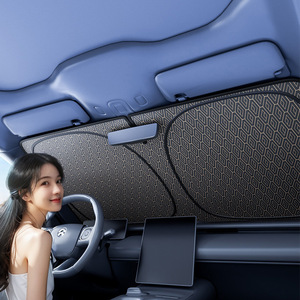 Car Front Windshield Sunshade <b>Titanium</b> Silver Retractable Heat Insulation Sun Protection For General Cars - Product Image 1
