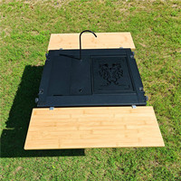 Table pliante IGT 2 unités, camping, portable, tactique, en aluminium, mobilier d'extérieur, robuste, résistant à la rouille, petite table d'extérieur