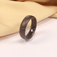 Bague Intelligente NFC Lumon SMR1114 Ntag 216 en Céramique Noire, Design Classique Sablé 5mm pour Mariage et Fiançailles, Vente en Gros, Stock Usine, Livraison Gratuite