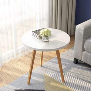 Modern Two Tier Wooden Coffee <b>Table</b> Round Black Iron Wire Side <b>Table</b> Living Room Furniture Storage Durable Compact <b>Space</b> <b>Saving</b> - Product Image 1