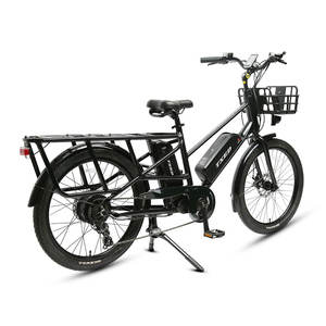TXED Vélo <span class=keywords><strong>cargo</strong></span> 48V 15Ah à 7 vitesses avec frein à disque, double batterie, moteur Frame-250W en acier, vélo électrique de ville - Product Image 4