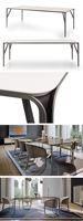 Ensemble table à manger ronde de luxe 12 places en marbre design en métal