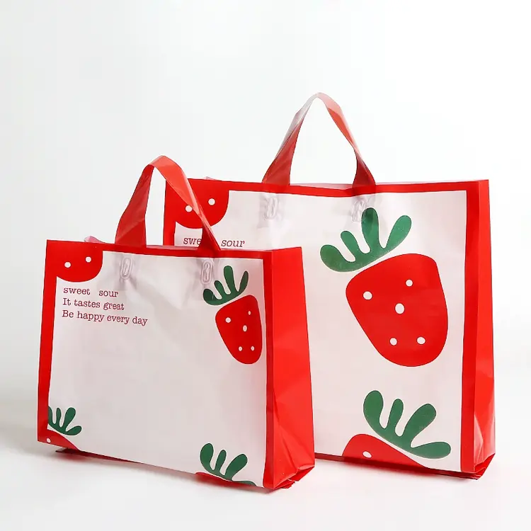 Cute Children's Clothes Stock Plastic Shopping Bags Wholesale Biodegradable Portable Plastic T Shirt Shopping Bag