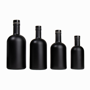 Vacío 100mL 375ml 500ml 750ml 1000ml Gin Aceite de oliva Vodka Whisky Botella de vino con tapa negra mate - Product Image 1