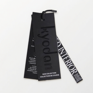 ป้ายแขวนเสื้อผ้ากระดาษสีดำพิมพ์โลโก้ตามสั่ง ดีไซน์ Spot UV ป้ายแขวนกระดาษกำมะหยี่ - Product Image 2