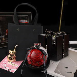 Roses <span class=keywords><strong>Fleurs</strong></span> éternelles Couvercle en verre romantique Boîte cadeau Cadeaux de vacances Décorations de mariage Ornements de <span class=keywords><strong>fleurs</strong></span> réelles - Product Image 6