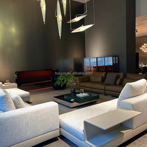 उच्च अंत इटालियन आधुनिक चमड़े के मॉड्यूलर सेक्शनल विला 10 सीटर बड़े सोफे के आकार के कोने सोफे पर - Product Image 2