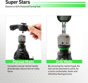 Super Stars Kit de herramientas de abocardado tipo <span class=keywords><strong>Taladro</strong></span> Inalámbrico 1/4-3/4 Single Flare 45 ° Excéntrico HVAC <span class=keywords><strong>Aire</strong></span> <span class=keywords><strong>acondicionado</strong></span> Herramienta de refrigeración - Product Image 2