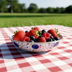 Hengfei Piatto Portagioie in Ceramica Art Déco con Motivo a Pois Blu e Azzurro Tropicale, Portaoggetti Decorativo per Casa e Regalo - Product Image 3
