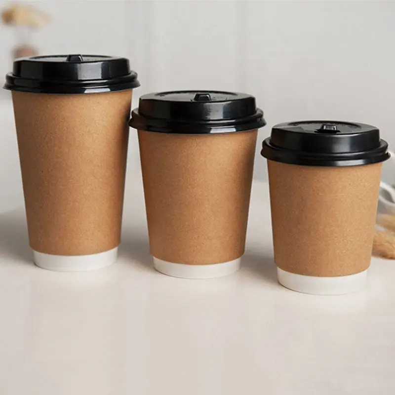 Wholesale 12 16 oz paper cup can be customized logo caliber milk tea shop paper coffee cup disposable party milk tea cup