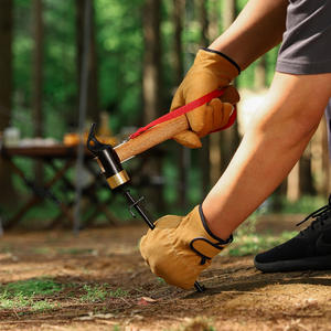 Marteau de tente coréen pour camping en plein air, tête en cuivre, manche en bois, outil de sécurité multifonctionnel pour piquets de sol - Product Image 3