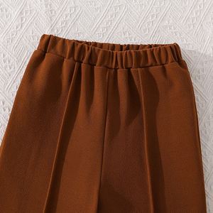 Ensemble <span class=keywords><strong>Fille</strong></span> Automne Décontracté Imprimé Col Revers Manches Longues Assortiment de Couleurs Chemise <span class=keywords><strong>Veste</strong></span> et Pantalon Large Deux Pièces 8-12 <span class=keywords><strong>Ans</strong></span> - Product Image 5