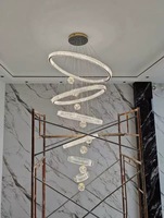 JYLIGHTING Lustre en cristal LED de luxe moderne haut de gamme Design américain pour hôtels et salons Lampes suspendues énormes