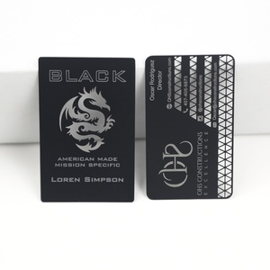 บัตรธุรกิจโลหะเปล่าแบบกำหนดเอง สีดำ/ทอง หนา 0.8 มม. รองรับ RFID NFC สำหรับการแกะสลักด้วยเลเซอร์ - Product Image 3