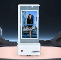 Robot interactif tout-en-un à double écran tactile de 43 pouces avec IA, système d'exploitation Android, dialogue vocal, fonction de marche, pour l'éducation et les aéroports
