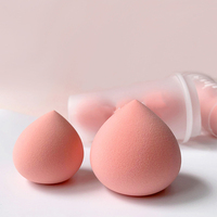 Échantillon gratuit pêche outils de maquillage poudre maquillage beauté konjac éponge de maquillage éponge cosmétique ensemble avec boîte en Pvc 3 pièces
