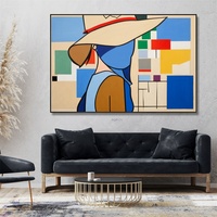 Peinture à l'huile abstraite moderne POP ART sur toile, faite à la main, de haute qualité, pour la décoration d'hôtels à Shenzhen